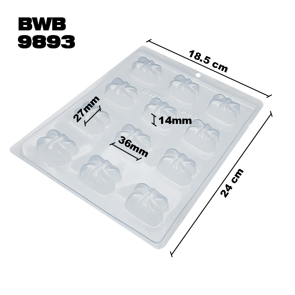 BWB 9893 Molde Bombón detallado 17 para chocolate caliente Forma Simples de 12 Cavidades 15g Material Plástico PET Transparente Tridimensional Accesorios y utensilios de reposteria