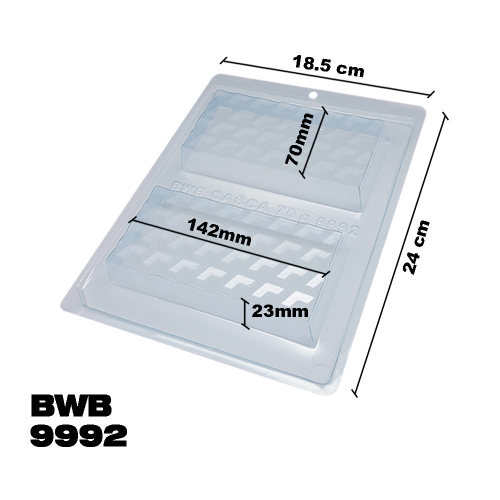 BWB 9992 Molde Especial 3 partes Tabletas Espejismo 3D Forma con silicona para chocolate caliente 2 Cavidades 70-250g Plástico PET Tridimensional Accesorios y utensilios reposteria