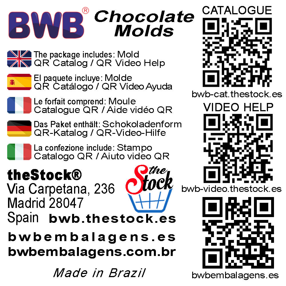 BWB SP 253 Molde Semiprofesional 3 partes Concha Bombón para chocolate caliente 15 Cavidades 3-10g de Plástico PET Tridimensional Accesorios y utensilios de reposteria