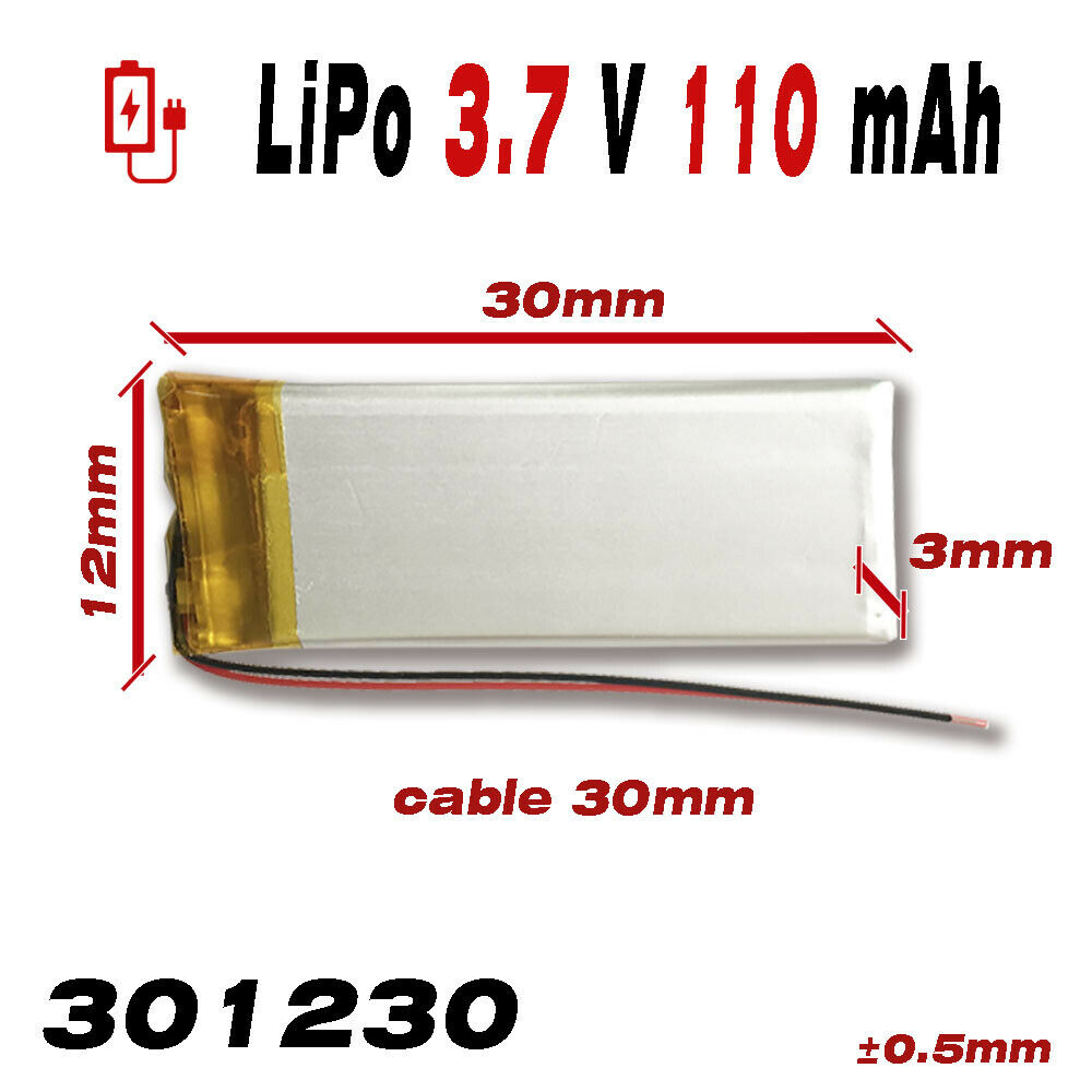 Batterie 301030 LiPo 3.7V 70mAh 0.259Wh 1S 5C Liter Energy Battery pour l'électronique Rechargeable Téléphone Portable Smartwatch GPS - Ne Convient Pas à la Radiocommande 32x10x3mm (70mAh|301030 Batterie 301030 LiPo 3.7V 70mAh 0.259Wh 1S 5C Liter Energy Battery pour l'électronique Rechargeable Téléphone Portable Smartwatch GPS - Ne Convient Pas à la Radiocommande 32x10x3mm (70mAh|301030