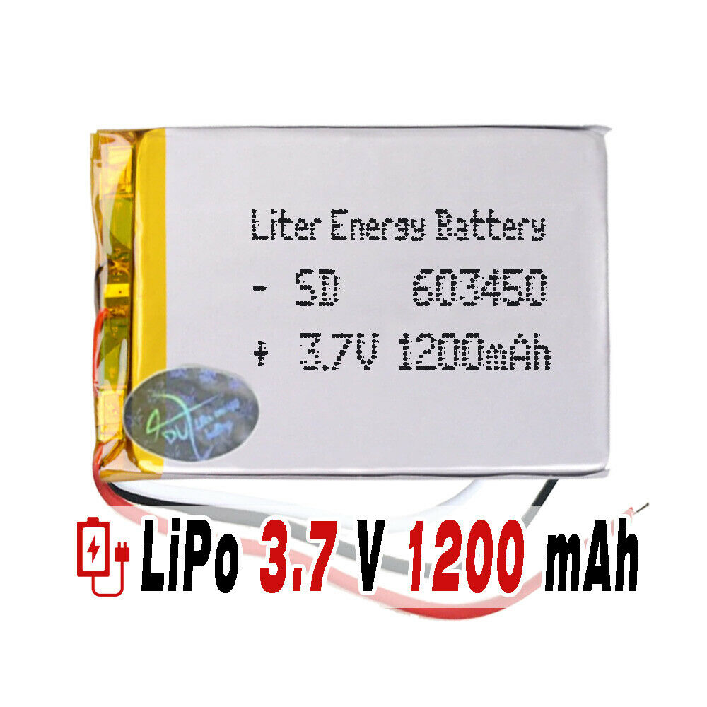 BATERÍA 603450 3.7V 1200mAh LiPo 3 Cables 1S teléfono bluetooth e-book vídeo gps