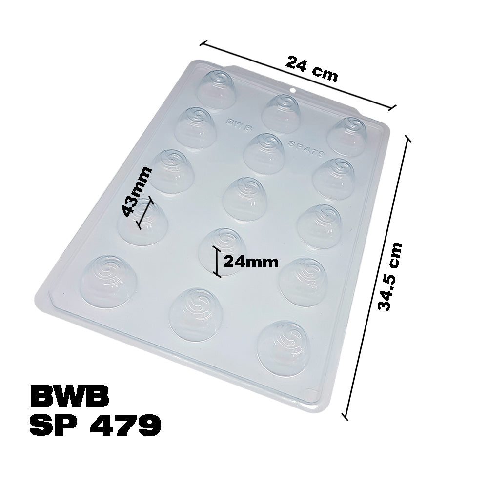 BWB SP 479 Molde Semiprofesional Dantop gigante Trufas y bombones para chocolate caliente Forma Simple de 15 Cavidades 30g Plástico PET Transparente Tridimensional Accesorios y utensilios