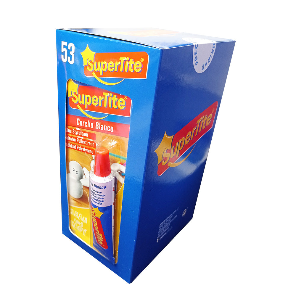 SuperTite 2453 Adhesivo Poliestireno 20ml para unir piezas de corcho blanco